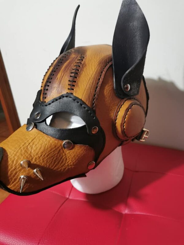 MASCHERA "DOG" IN VERA PELLE - immagine 2