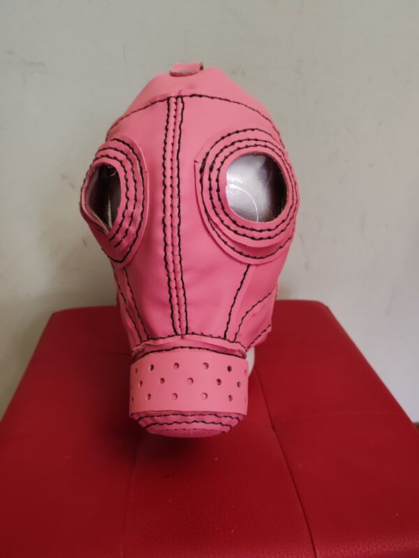 MASCHERA A GAS COLOR ROSA IN VERA PELLE