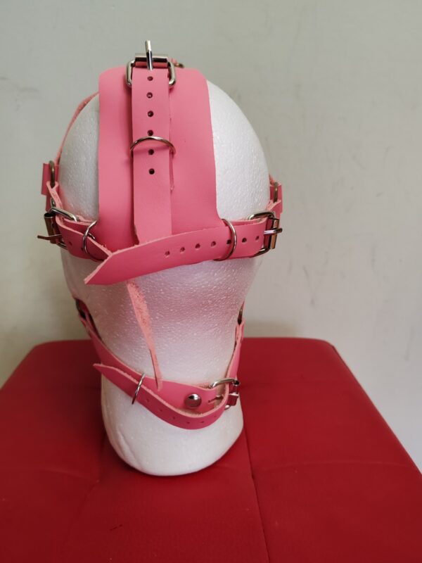 MASCHERA A GAS COLOR ROSA IN VERA PELLE - immagine 3