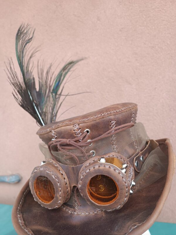 CAPPELLO IN VERE PELLE GOTICO/STEAMPUNK - immagine 4