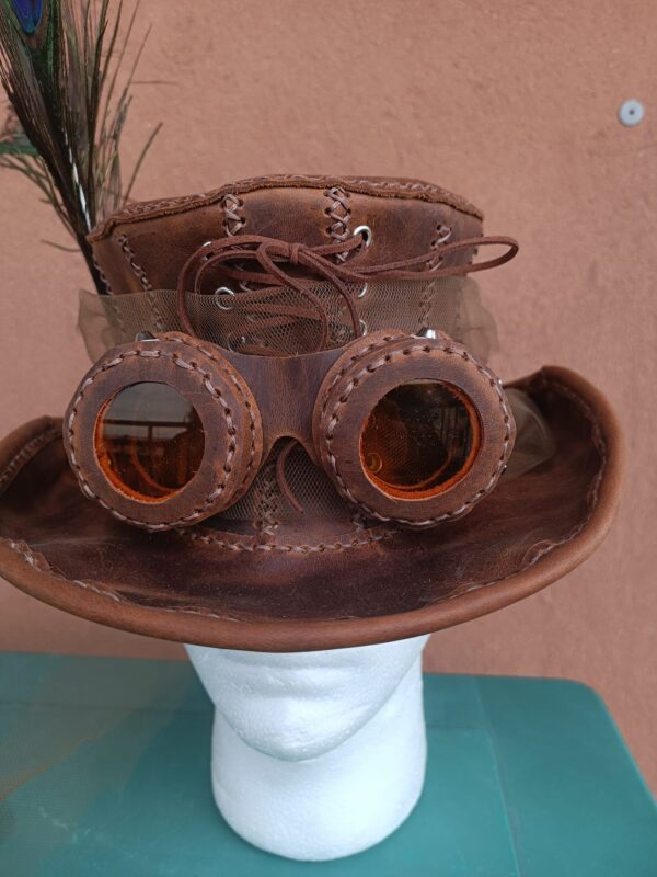 CAPPELLO IN VERE PELLE GOTICO/STEAMPUNK - immagine 3