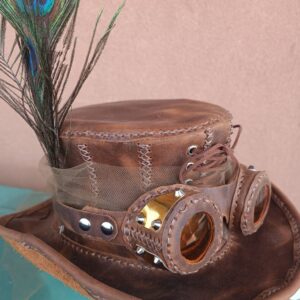 CAPPELLO IN VERE PELLE GOTICO/STEAMPUNK