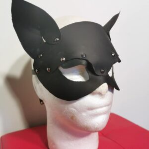 MASCHERA GATTO IN VERA PELLE COLOR NERO