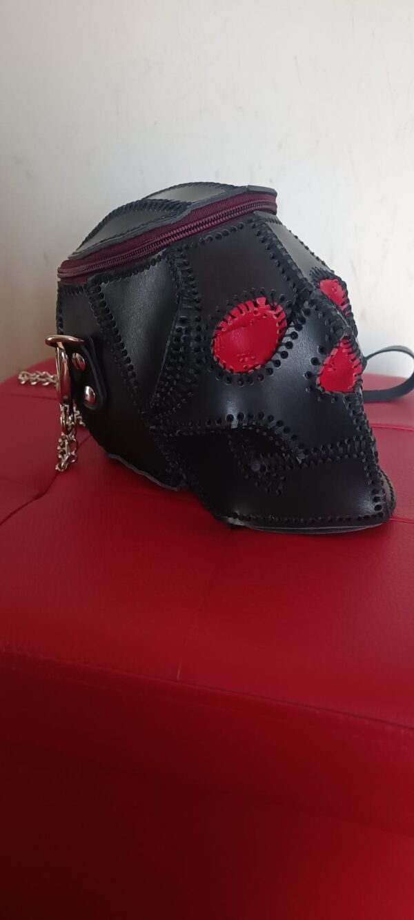 BORSA "SKULL" IN VERA PELLE - immagine 5