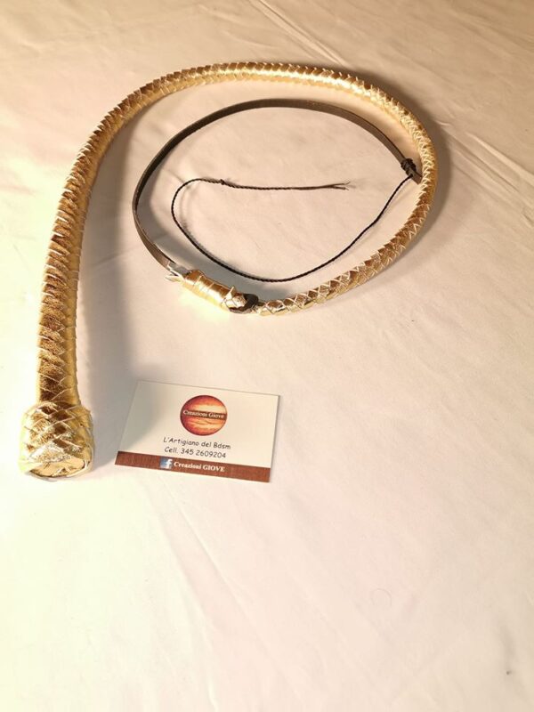 SNAKE WHIP GOLD IN VERA PELLE